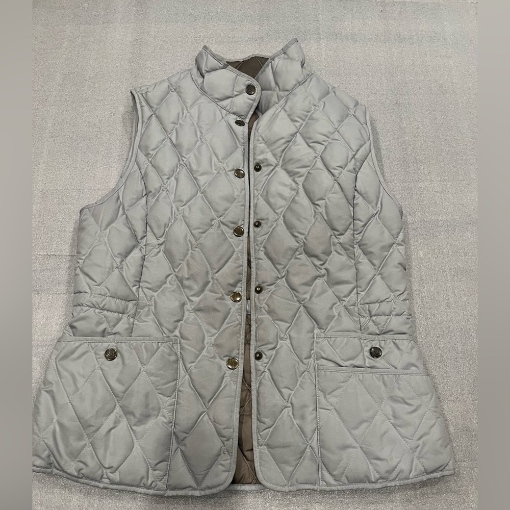 [S]Eddie Bauer EB550 Women's Quilted Silver Down Vest